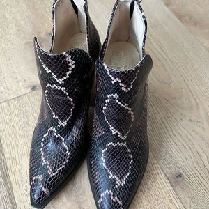 Vince camuto snake skin booties